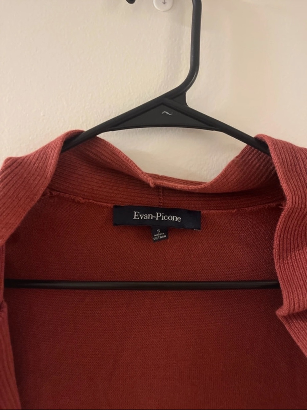 Evan Picone Ruffle Open Cardigan - Rust - Picture 2 of 4